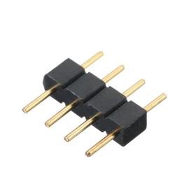 4 Pin Male Connector Plug for RGB LED Strip Lighting 50 Pack Black