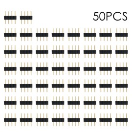 4 Pin Male Connector Plug for RGB LED Strip Lighting 50 Pack Black