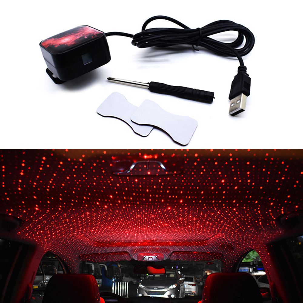 Car Star Night Light Romantic Auto Rotatable Roof Lamp Car Portable Adjustable Angle USB Projector Night Light Interior Decoration
