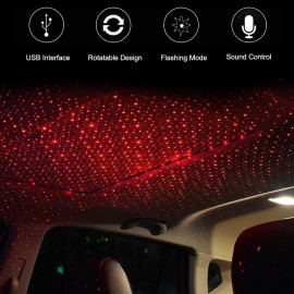 Car Star Night Light Romantic Auto Rotatable Roof Lamp Car Portable Adjustable Angle USB Projector Night Light Interior Decoration