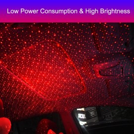 Car Star Night Light Romantic Auto Rotatable Roof Lamp Car Portable Adjustable Angle USB Projector Night Light Interior Decoration