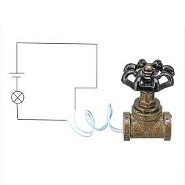 1/2 Inch Vintage Steampunk Lamp Stop Valve Light Switch with Wire Iron Valve for Loft Style Water Pipe Fixtures Lighting