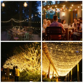 66PCS Outdoor String Light Hanging Hardware Kit Set with 164Ft Coated Stainless Steel Cable for Globe Fairy String Lamp Home Party Yard Garden Decoration Daily Use