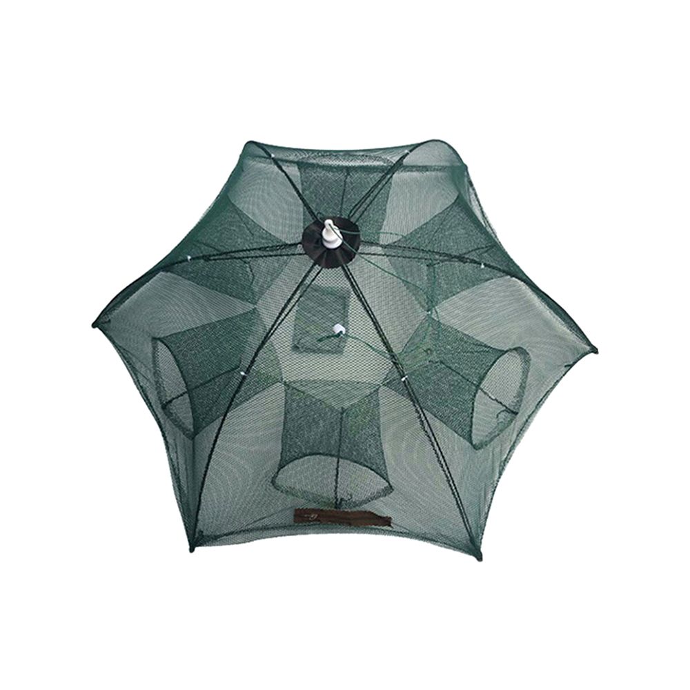 Fishing Bait Trap Folded Crab Net Crawdad Automatic Fishing Shrimp Cast Dip Cage Fish Minnow Foldable Fishnet (6 Holes)