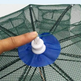 Fishing Bait Trap Folded Crab Net Crawdad Automatic Fishing Shrimp Cast Dip Cage Fish Minnow Foldable Fishnet (6 Holes)
