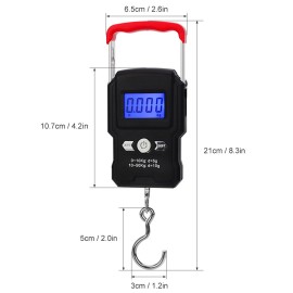 Fishing Scale Electronic Digital  Scale 110LB 50KG Hanging Hook Scale LCD Screen Portable Weighing Scales