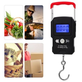 Fishing Scale Electronic Digital  Scale 110LB 50KG Hanging Hook Scale LCD Screen Portable Weighing Scales