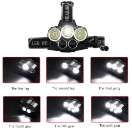 Rechargeable LED Headlamp Adjustable Angle Head Flashlight Bike Light Fishing Outdoor Headlamp Head Light