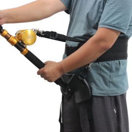 Adjustable Fishing Fighting Belt Fishing Rod Holder Offshore Stand Up Fishing Fighting Belt Waist Rod Holder Fishing Tool for Big Fish