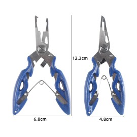 Multifunctional Fishing Pliers Scissors Fishing Line Cutter Hook Remover Fishing Clamp Tool with Coiled Lanyard