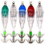 5pcs Waterproof Underwater LED Fishing Light Fish Lure Attracting Light Lamp with Squid Jig Hooks
