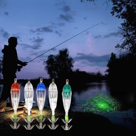 5pcs Waterproof Underwater LED Fishing Light Fish Lure Attracting Light Lamp with Squid Jig Hooks