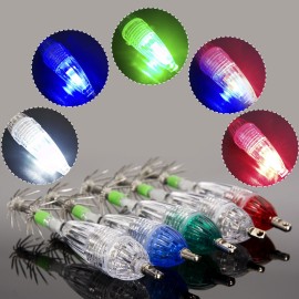 5pcs Waterproof Underwater LED Fishing Light Fish Lure Attracting Light Lamp with Squid Jig Hooks