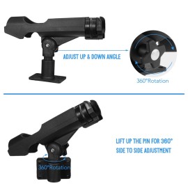 Plastic Fishing Rod Holder Adjustable Fishing Pole Holder with Clamp Folding Rod Racks Holder for Boat Kayak
