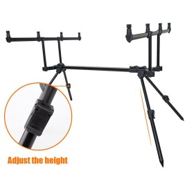 Adjustable Retractable Carp Fishing Rod Stand with LED Bite Alarms Swingers