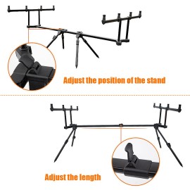 Adjustable Retractable Carp Fishing Rod Stand with LED Bite Alarms Swingers