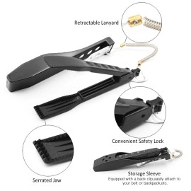 Fish Gripper with Lanyard Storage Sleeve Fishing Clamp Controller Grabber