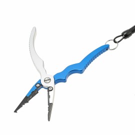 Aluminum Fishing Pliers Split Ring Cutters Hooks Remover Fishing Holder Tackle with Oxford Sheath and Security Landyard