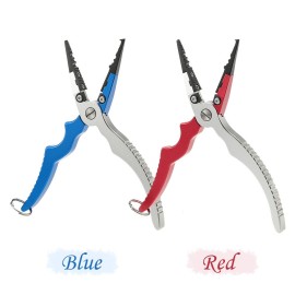 Aluminum Fishing Pliers Split Ring Cutters Hooks Remover Fishing Holder Tackle with Oxford Sheath and Security Landyard