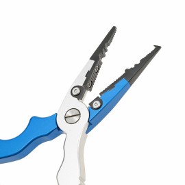 Aluminum Fishing Pliers Split Ring Cutters Hooks Remover Fishing Holder Tackle with Oxford Sheath and Security Landyard