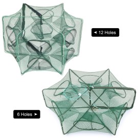 Foldable Fishing Net Hexagon 6 Hole Fishing Net Shrimp Cage Trap Minnow Crab Baits Mesh Trap Net