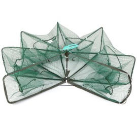 Foldable Fishing Net Hexagon 6 Hole Fishing Net Shrimp Cage Trap Minnow Crab Baits Mesh Trap Net