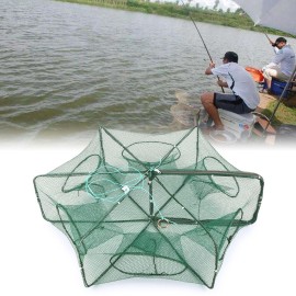 Foldable Fishing Net Hexagon 6 Hole Fishing Net Shrimp Cage Trap Minnow Crab Baits Mesh Trap Net