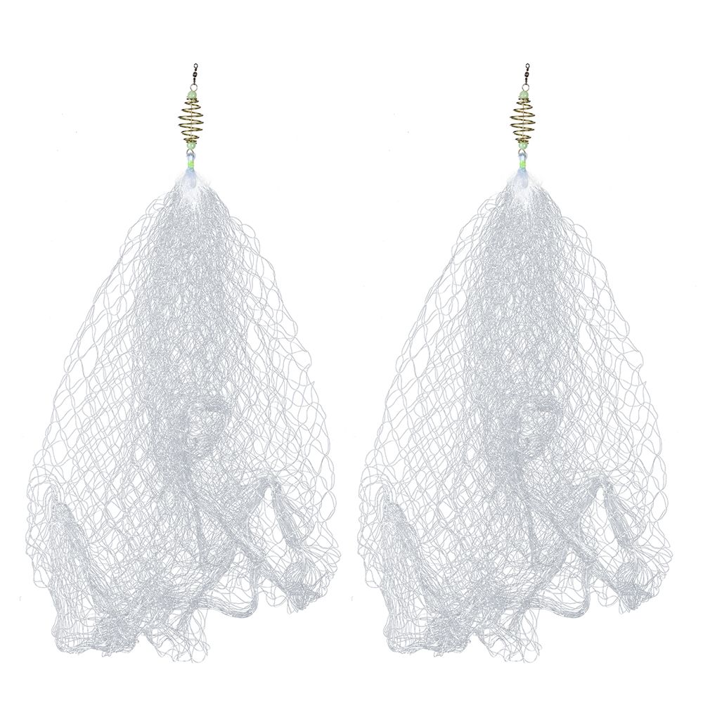 2pcs Copper Spring Shoal Fishing Netting with Luminous Beads Mesh Net for Night Fishing Fishing Tackle