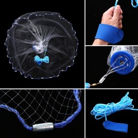 Fishing Casting Net 7.8FT Fishing Net Saltwater Freshwater Bait Fish Net Hand Cast Fishing Net with Weights