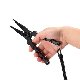 Ultralight Aluminum Fishing Pliers Split Ring Cutters Hooks Remover Fishing Holder Tackle With Oxford Sheath Security Landyard Aluminum Fishing Gripper Hook Remover Fishing Lip Plier Fishing Tools Set Portable Fishing Tackle