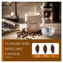 Stainless Steel Coffee Capsules Vertuoline Pod Filters Cup 70ml Brewing Volume Reusable Refillable Coffee Capsule Coffer Set for Nespresso Vertuoline GCA1 Delonghi ENV135