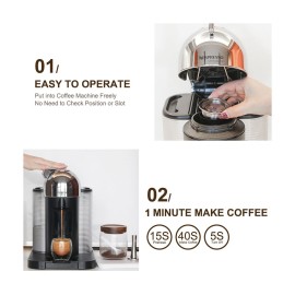 Stainless Steel Coffee Capsules Vertuoline Pod Filters Cup 70ml Brewing Volume Reusable Refillable Coffee Capsule Coffer Set for Nespresso Vertuoline GCA1 Delonghi ENV135