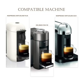 Stainless Steel Coffee Capsules Vertuoline Pod Filters Cup 70ml Brewing Volume Reusable Refillable Coffee Capsule Coffer Set for Nespresso Vertuoline GCA1 Delonghi ENV135