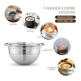 Stainless Steel Coffee Capsules Vertuoline Pod Filters Cup 70ml Brewing Volume Reusable Refillable Coffee Capsule Coffer Set for Nespresso Vertuoline GCA1 Delonghi ENV135