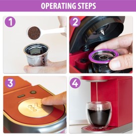 Stainless Steel Coffee Capsules Coffee Filters Cup Reusable Refillable Coffee Capsule Coffer Set for Keurig 2.0 1.0 Mini Plus