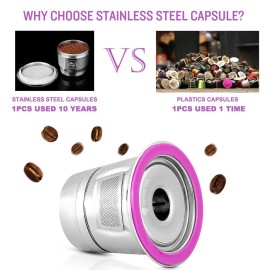 Stainless Steel Coffee Capsules Coffee Filters Cup Reusable Refillable Coffee Capsule Coffer Set for Keurig 2.0 1.0 Mini Plus