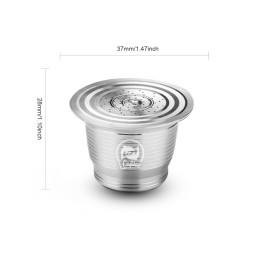 Stainless Steel Refillable Coffee Capsules for Nespresso Coffee Machine System with Hammer Gift Box Wonderful Gift for Coffer Lovers (metal round hole shape)