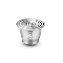 Stainless Steel Refillable Coffee Capsules for Nespresso Coffee Machine System with Hammer Gift Box Wonderful Gift for Coffer Lovers (metal round hole shape)