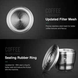 Stainless Steel Refillable Coffee Capsules for Nespresso Coffee Machine System with Hammer Gift Box Wonderful Gift for Coffer Lovers (metal round hole shape)