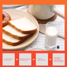 Bread Toaster Electric Bread Baking Maker Machine Sandwich Toaster Fully Automatic for Breakfast Sandwich Reheat Kitchen Toast EU Plug