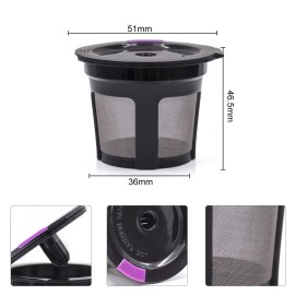 Coffee Capsules Cup Refillable Reusable Coffee Filters Capsule Pods Integrated Design Stainless Steel Mesh Strainer Replacement for Keurig 2.0 and 1.0 with Brush & Spoon 8-Pack