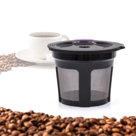 Coffee Capsules Cup Refillable Reusable Coffee Filters Capsule Pods Integrated Design Stainless Steel Mesh Strainer Replacement for Keurig 2.0 and 1.0 with Brush & Spoon 8-Pack