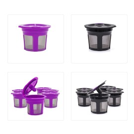 Coffee Capsules Cup Refillable Reusable Coffee Filters Capsule Pods Integrated Design Stainless Steel Mesh Strainer Replacement for Keurig 2.0 and 1.0 with Brush & Spoon 8-Pack