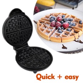 Sandwich Maker, Waffle Maker, Sandwich Grill, Detachable Non-stick Coating, LED Indicator Lights, Cool Touch Handle, Household Waffle Egg Cake Oven Breakfast Machine, Black, EU Plug