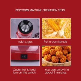 Popcorn popper Popcorn Maker Popcorn Machine Electric No Oil Needed for Home Family Kids