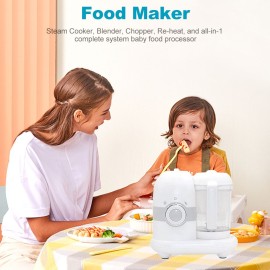 All-in-1 Smart Kids Food Maker with Steam Cooker, Blender, Chopper, Warmer for Organic Food Cooking, Pureeing & Reheating Food Processor(AU Plug)