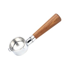 54mm Coffee Bottomless Portafilter with Filter Basket & Wooden Handle Replacement for Breville 880/870/850 Coffee Machine Tool Reusable Alloy Filters Coffee Extraction Accessories