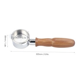 54mm Coffee Bottomless Portafilter with Filter Basket & Wooden Handle Replacement for Breville 880/870/850 Coffee Machine Tool Reusable Alloy Filters Coffee Extraction Accessories