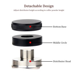 53mm Coffee Distributor Stainless Steel Adjustable Height Coffee Leveler Tool Reusable Coffee Distribution Coffee Machine Accessories
