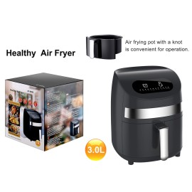 Air Fryer 1000W 3L Electric Hot Air Fryer Oven with LED Digital Screen Oil Free Nonstick Pot with Knob Timer Temperature Control Air Fryer EU Plug